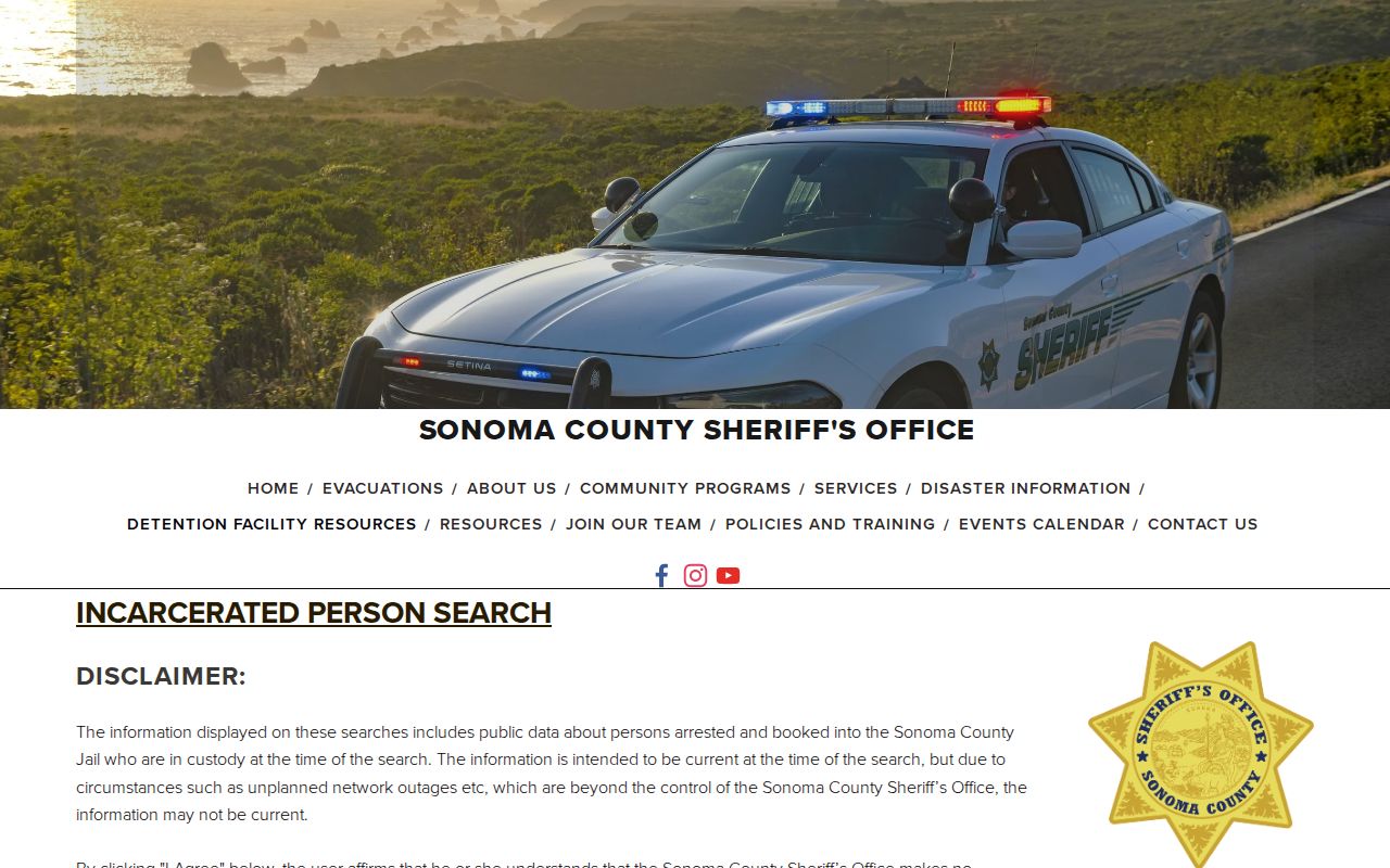 Sonoma County people search current custody lookup